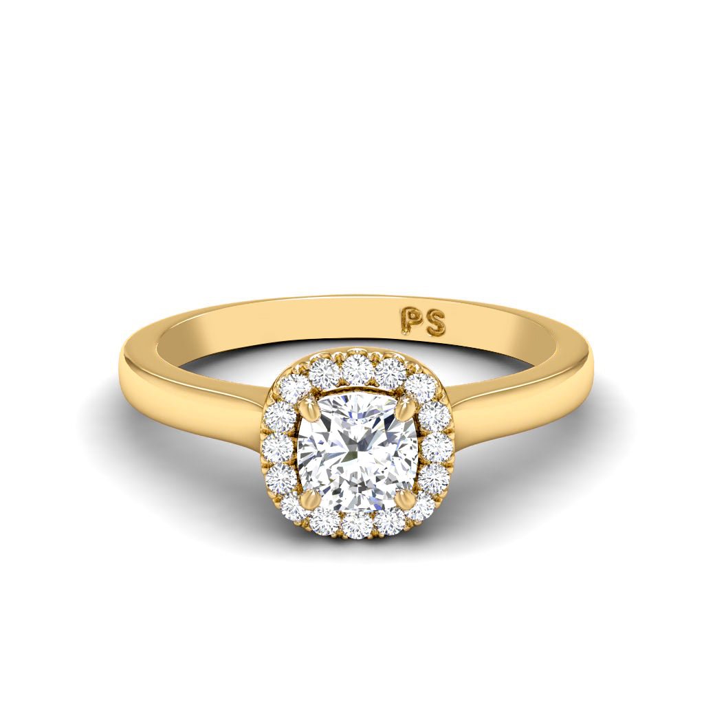 0.60 - 1.75 CT Cushion & Round Cut Natural Diamonds - Halo Rings - Primestyle.com
