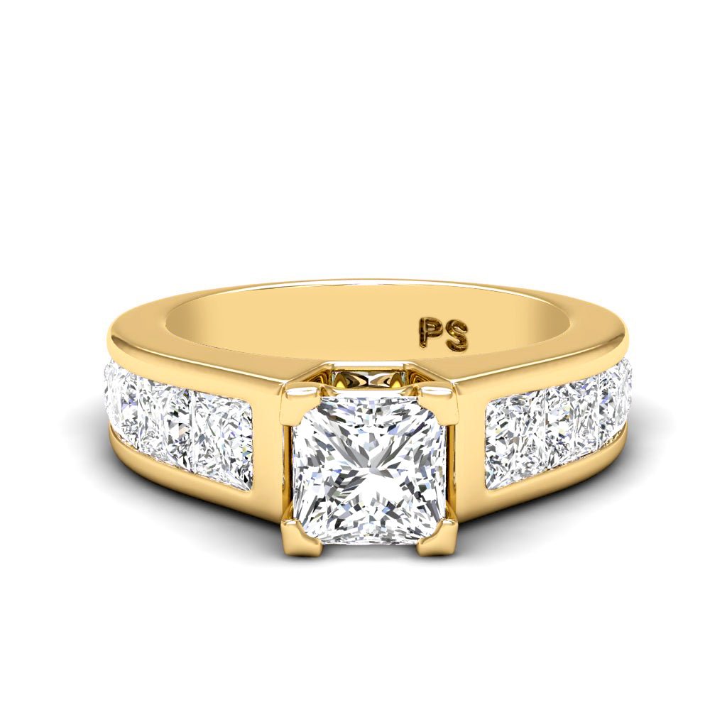 2.65 - 3.80 CT Princess Cut Natural Diamonds - Engagement Ring - Primestyle.com