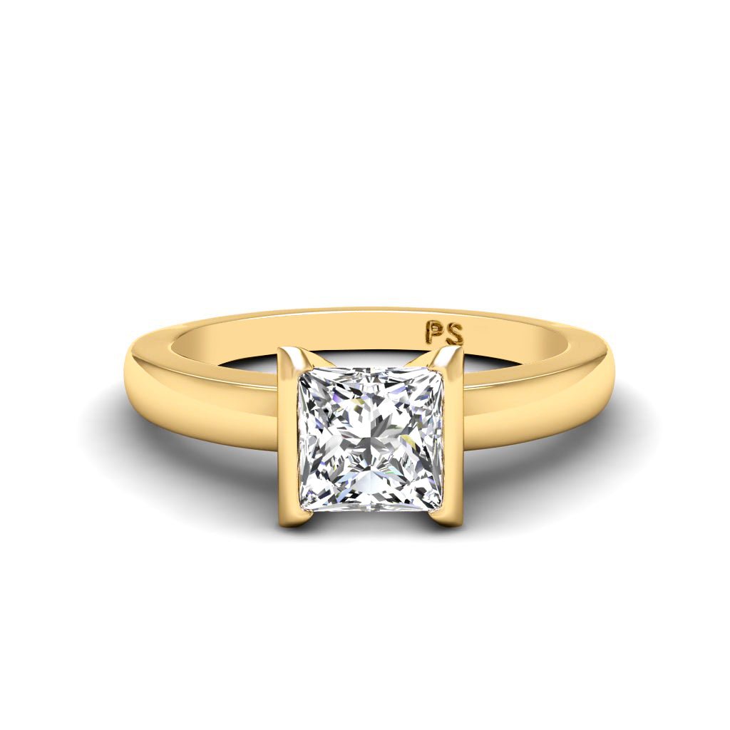 0.35-1.50 CT Princess Cut Natural Diamonds - Solitaire Rings