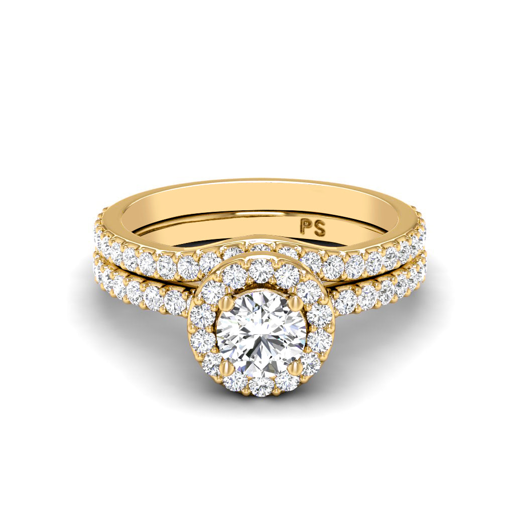 1.15-3.65 CT Round Cut Lab Grown Diamonds - Bridal Set