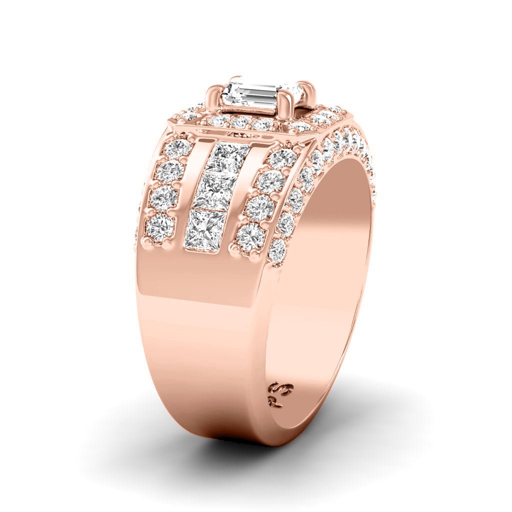 2.20 - 7.70 CT Emerald & Round Cut Diamonds - Engagement Ring - Primestyle.com