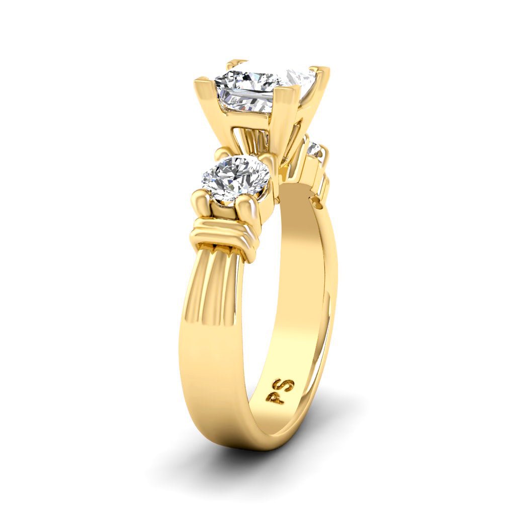 0.85 - 2.00 CT Princess & Round Cut Natural Diamonds - Engagement Ring - Primestyle.com