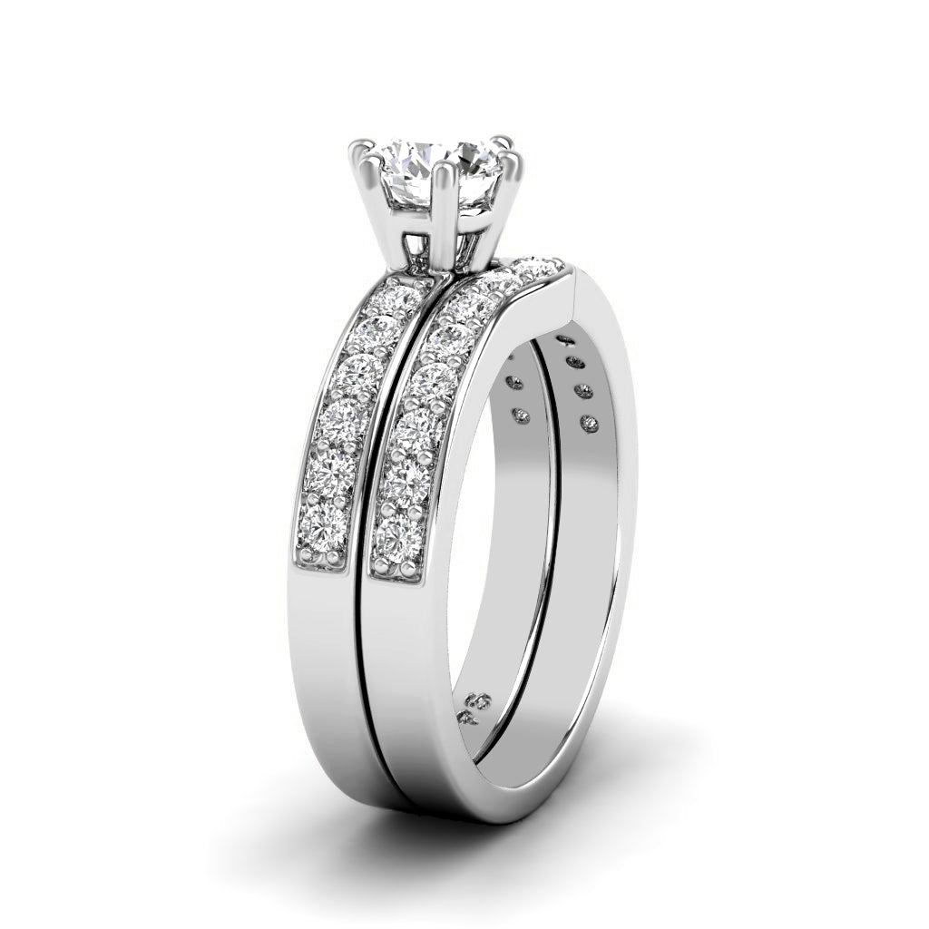 0.95-2.10 CT Round Cut Diamonds - Bridal Set