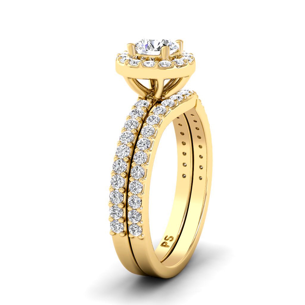 1.00-2.15 CT Round Cut Natural Diamonds - Bridal Set