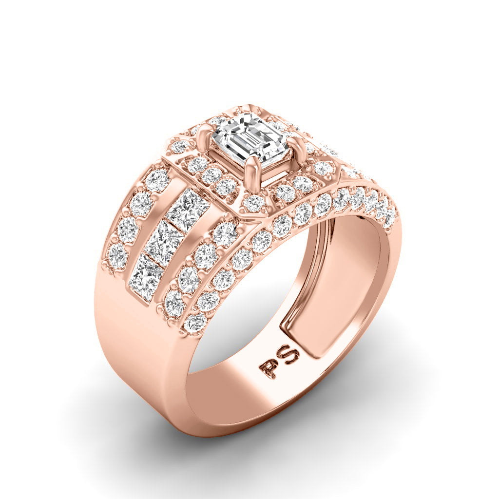 2.20-4.70 CT Round & Emerald Cut Lab Grown Diamonds - Engagement Ring