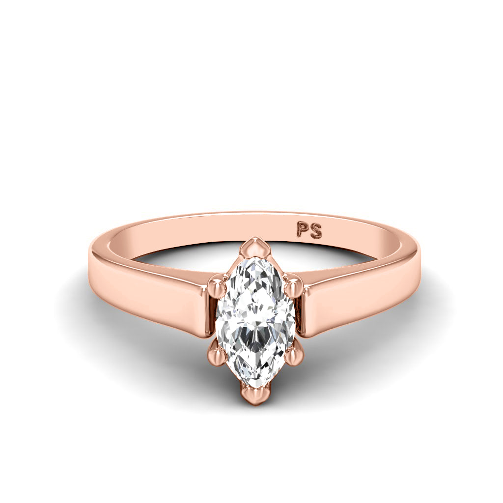0.50-3.00 CT Marquise Cut Lab Grown Diamonds - Solitaire Ring