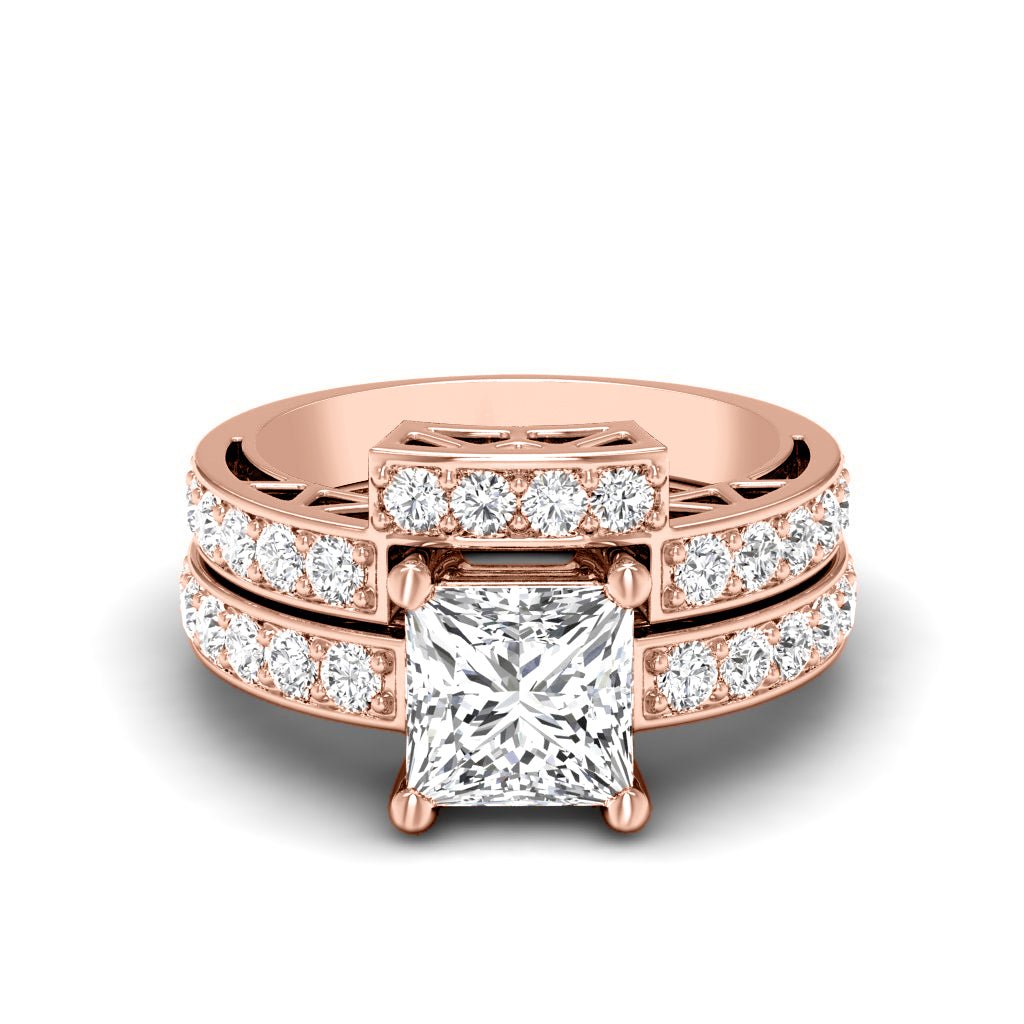 1.45-2.60 CT Princess & Round Cut Natural Diamonds - Bridal Set