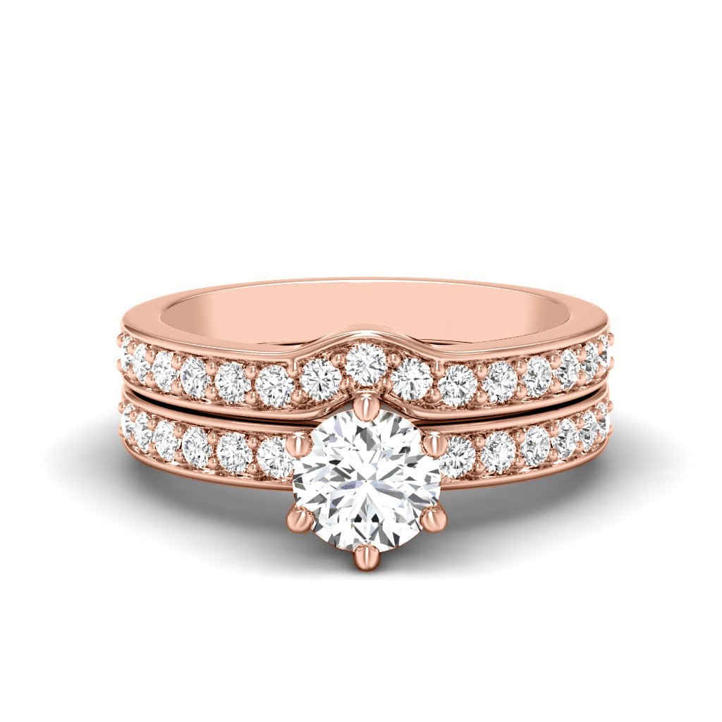 0.95-2.10 CT Round Cut Natural Diamonds - Bridal Set