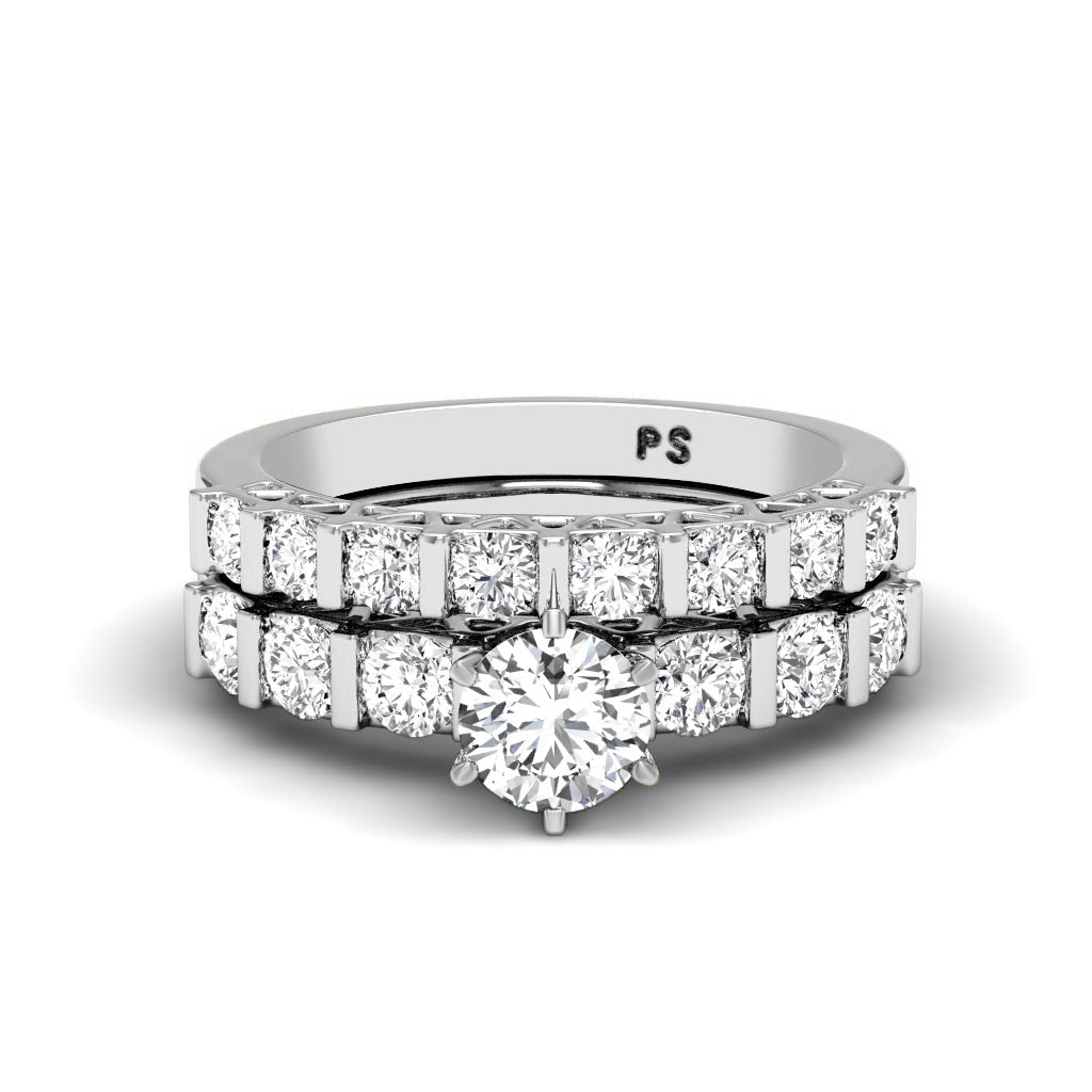 1.45 - 2.60 CT Round Cut Natural Diamonds - Bridal Set - Primestyle.com