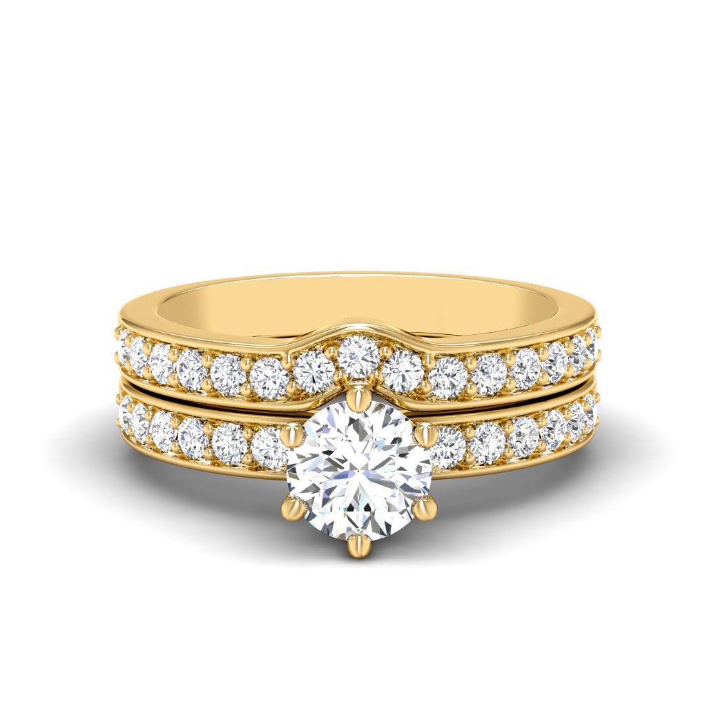 0.95 - 2.10 CT Round Cut Natural Diamonds - Bridal Set - Primestyle.com