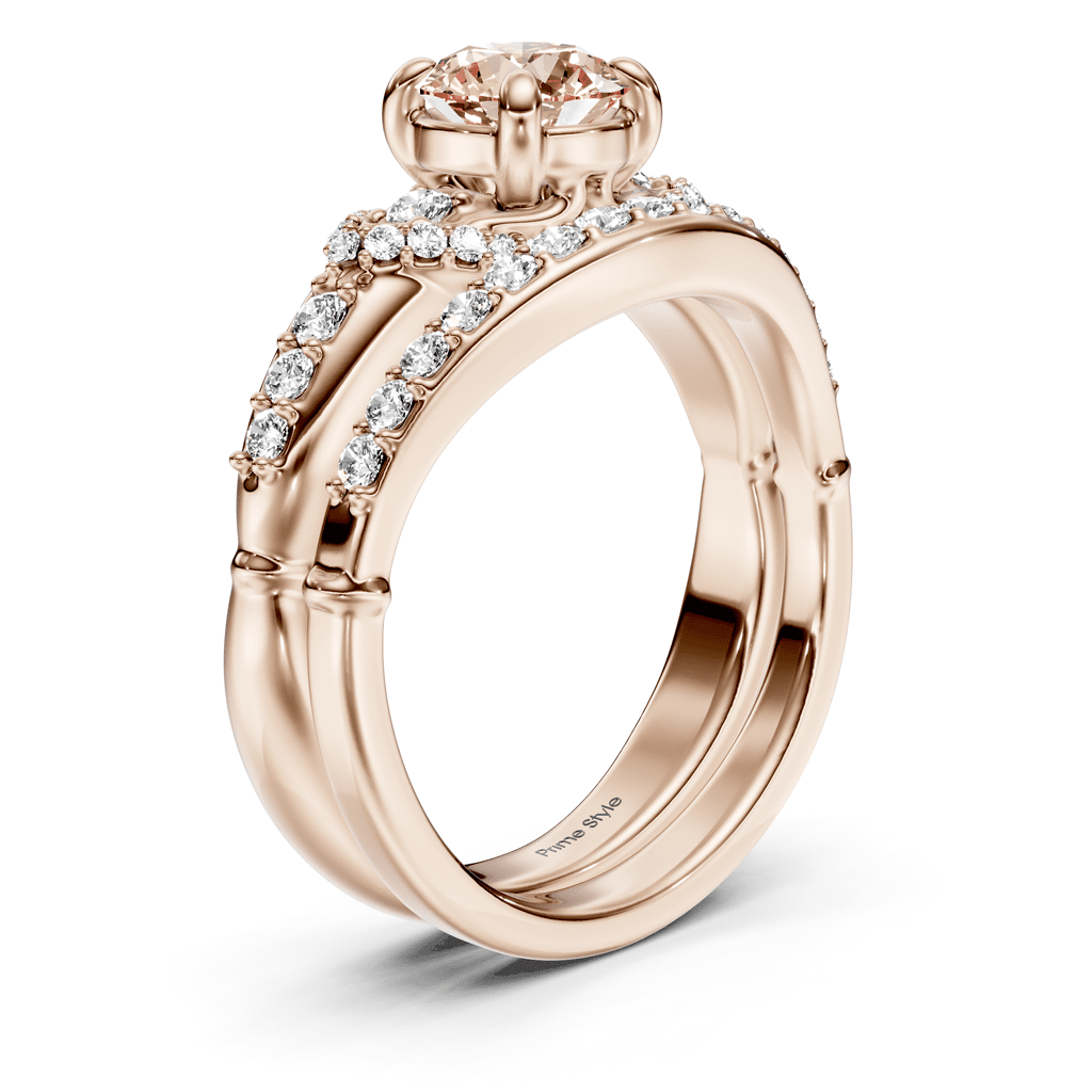 1.50-4.50 CT Round Cut Fancy Pink Diamonds - Bridal Set