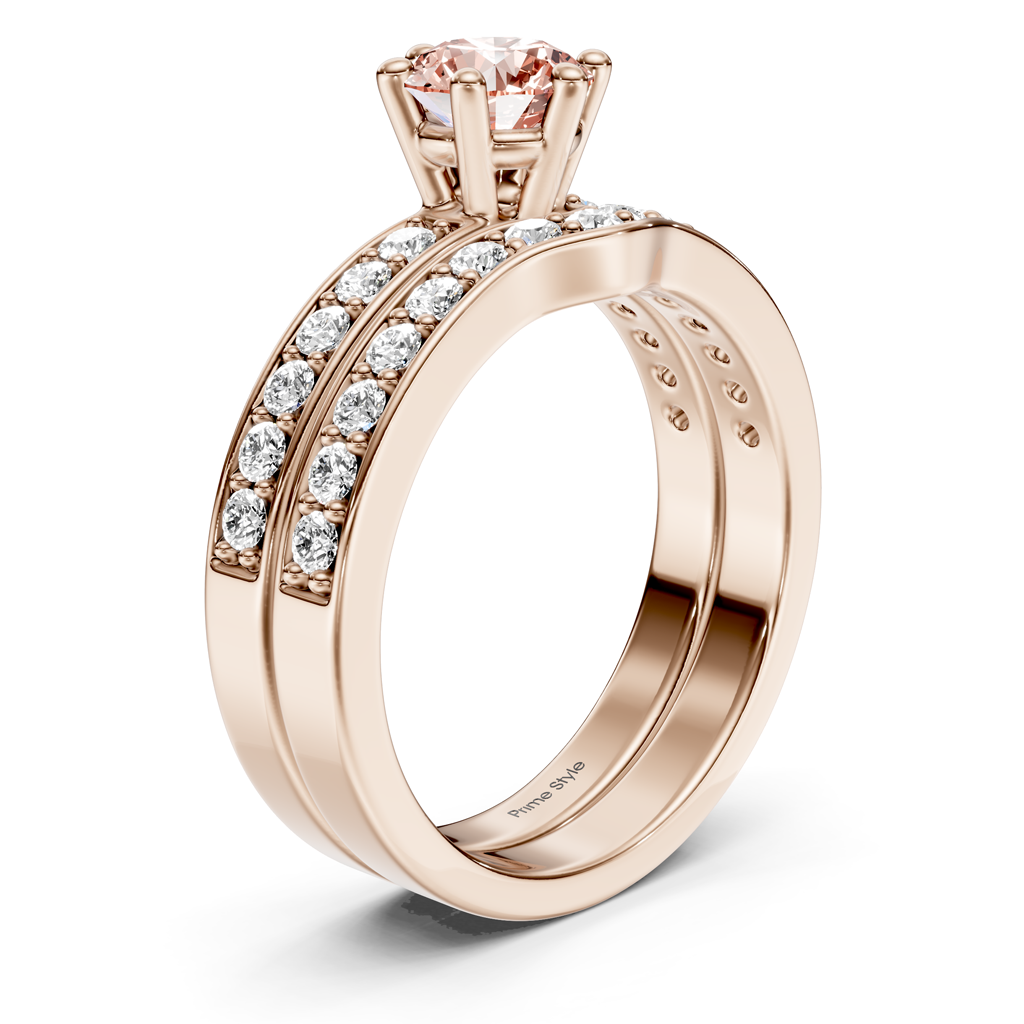 1.60-4.60 CT Round Cut Fancy Pink Diamonds - Bridal Set