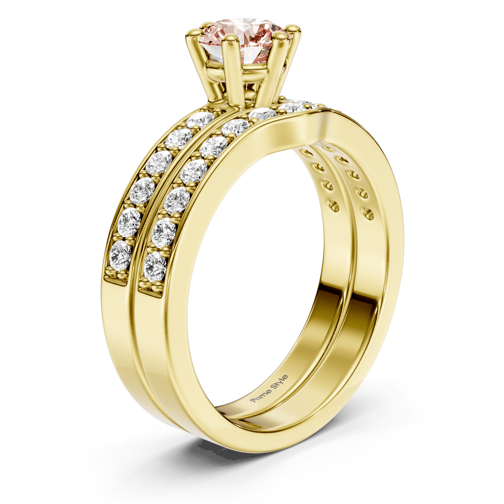 1.60-4.60 CT Round Cut Fancy Pink Diamonds - Bridal Set