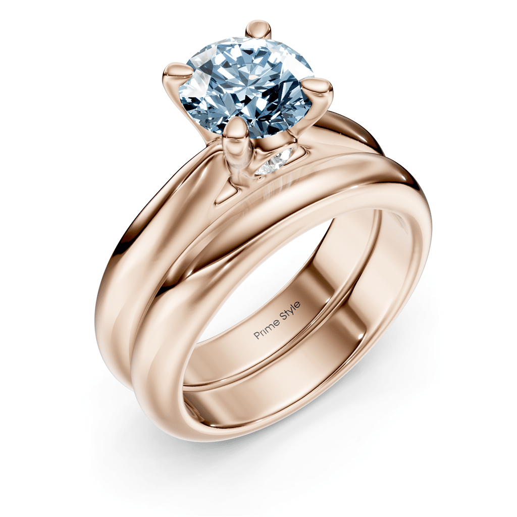 1.10 - 4.10 CT Round Cut Fancy Blue Diamonds - Bridal Set - Primestyle.com