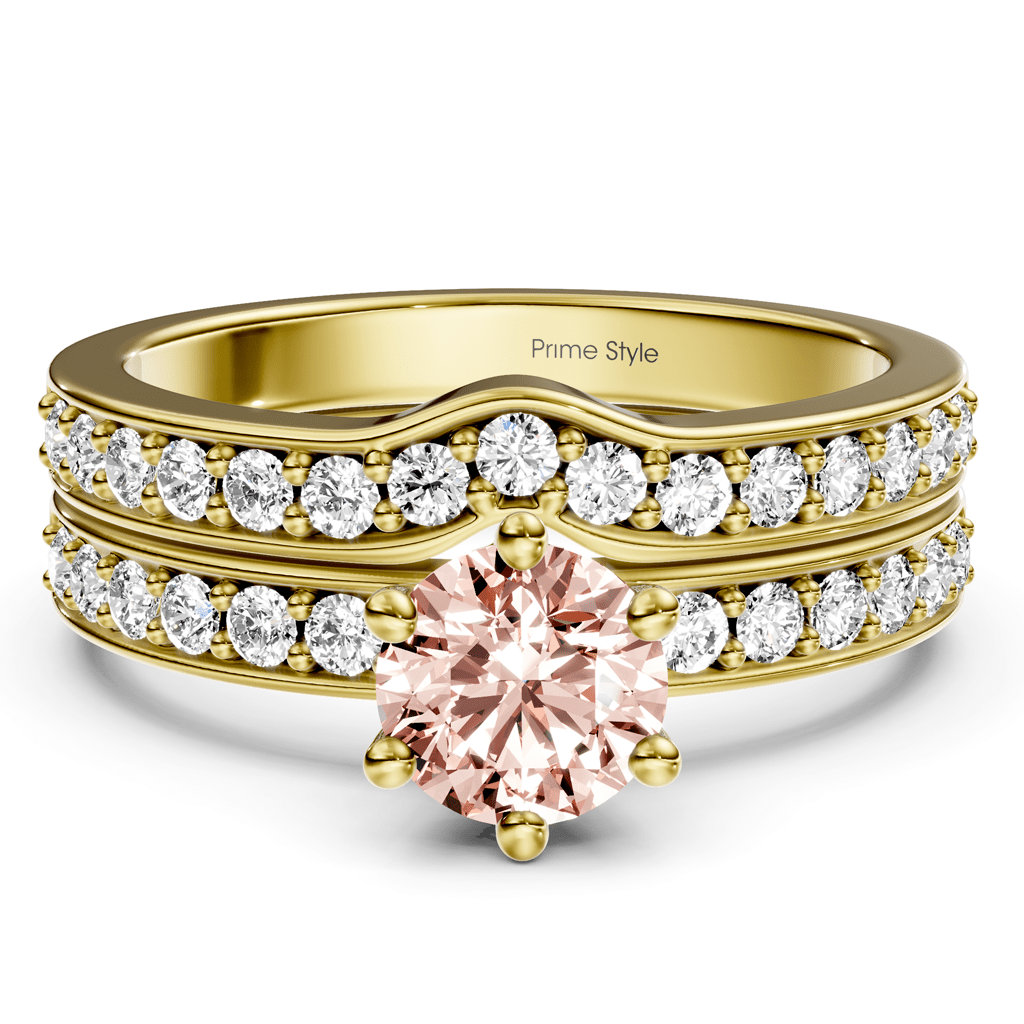 1.60-4.60 CT Round Cut Fancy Pink Diamonds - Bridal Set