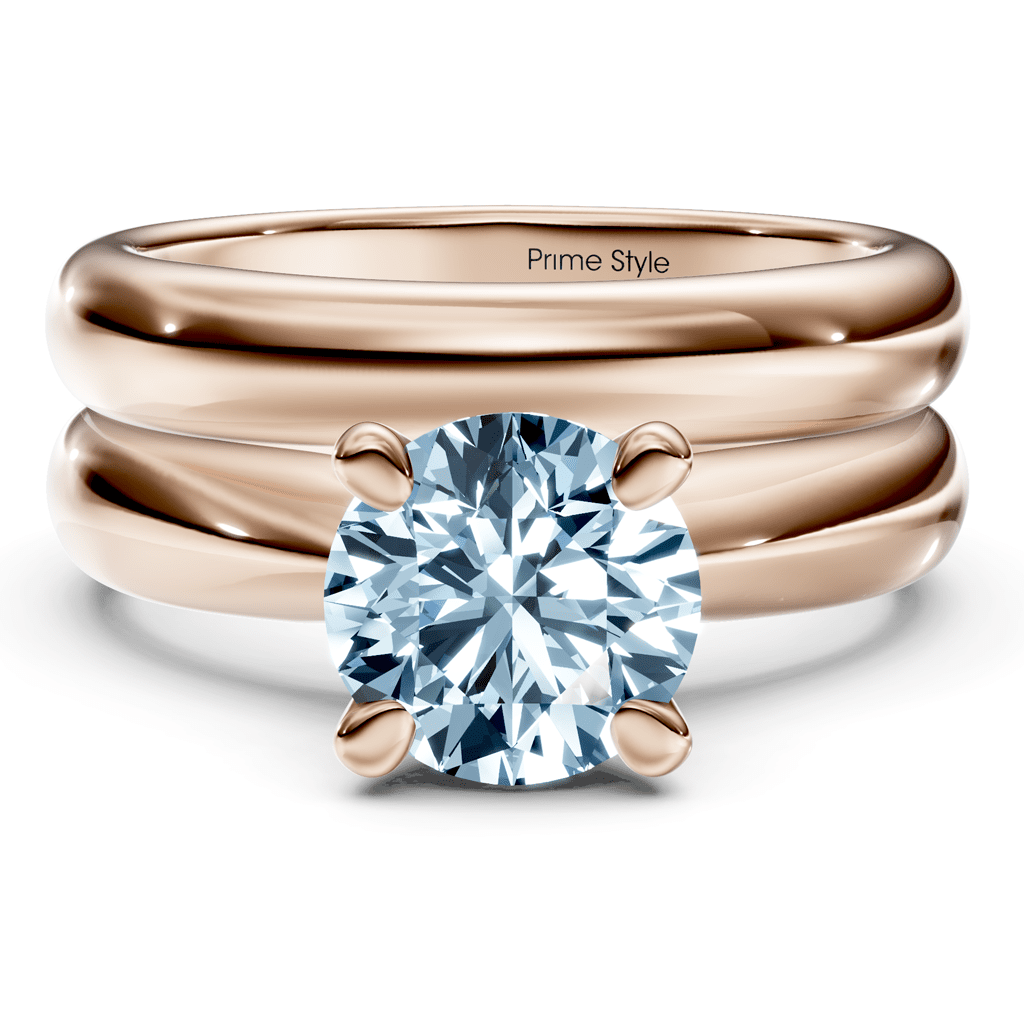 1.10 - 4.10 CT Round Cut Fancy Blue Diamonds - Bridal Set - Primestyle.com