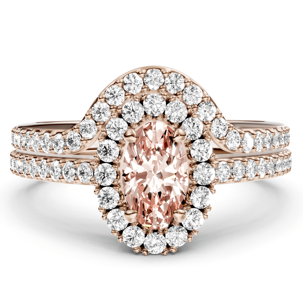 1.75-4.75 CT Oval & Round Cut Fancy Pink Diamonds - Bridal Set - Primestyle.com