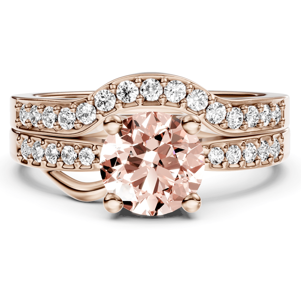 1.40 - 4.40 CT Round Cut Fancy Pink Diamonds - Bridal Set - Primestyle.com