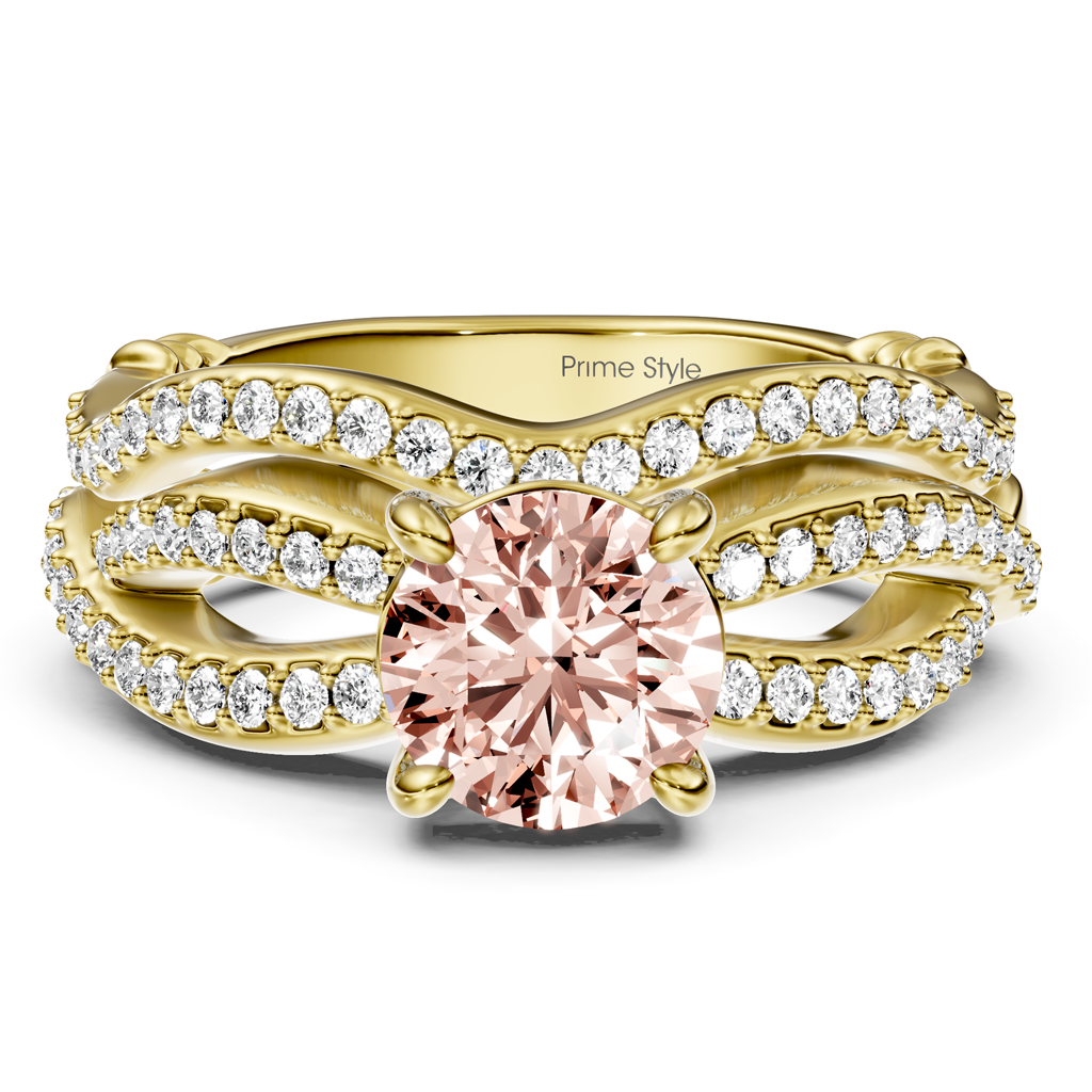 1.35-4.35 CT Round Cut Fancy Pink Diamonds - Bridal Set