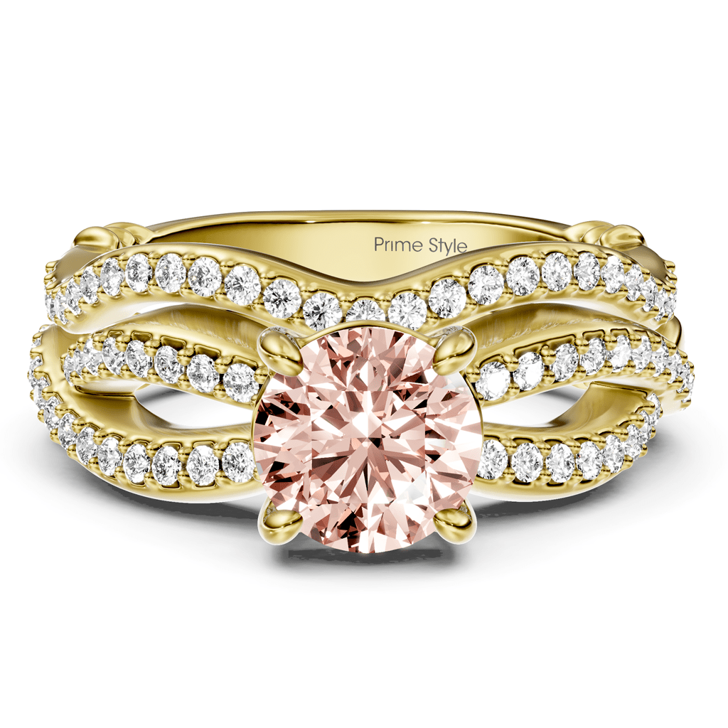 1.35-4.35 CT Round Cut Fancy Pink Diamonds - Bridal Set