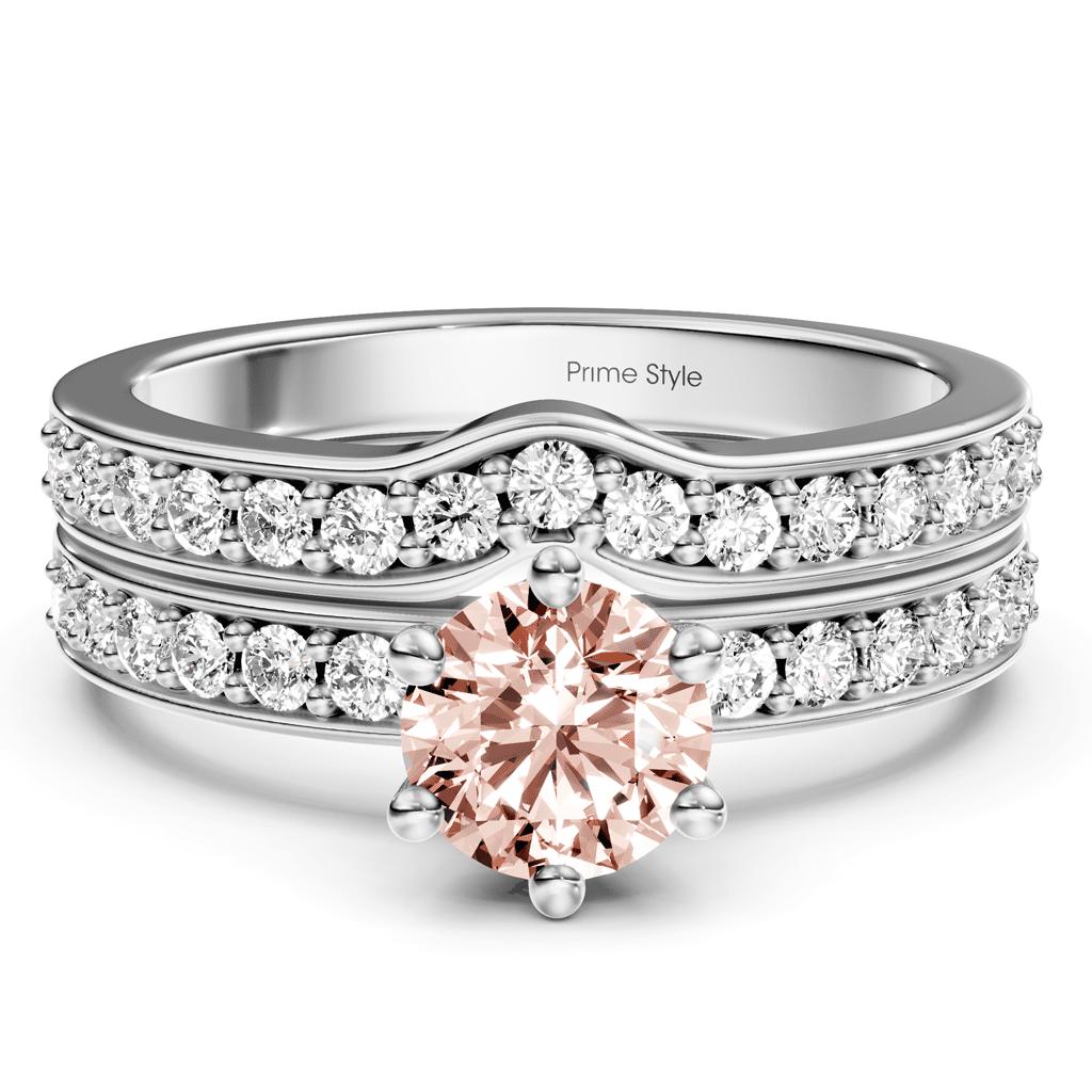 1.60-4.60 CT Round Cut Fancy Pink Diamonds - Bridal Set