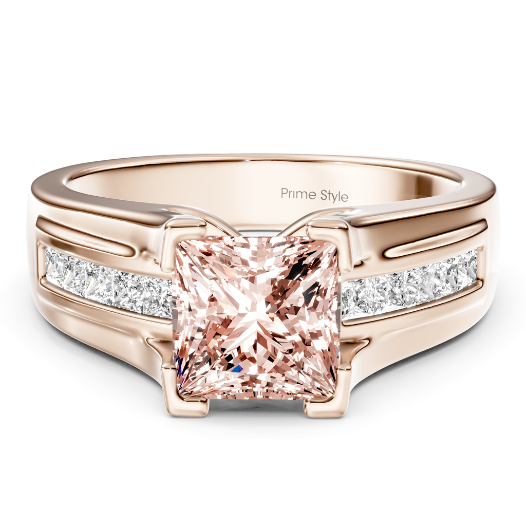 1.35-4.35 CT Princess Cut Fancy Pink Diamonds - Engagement Ring