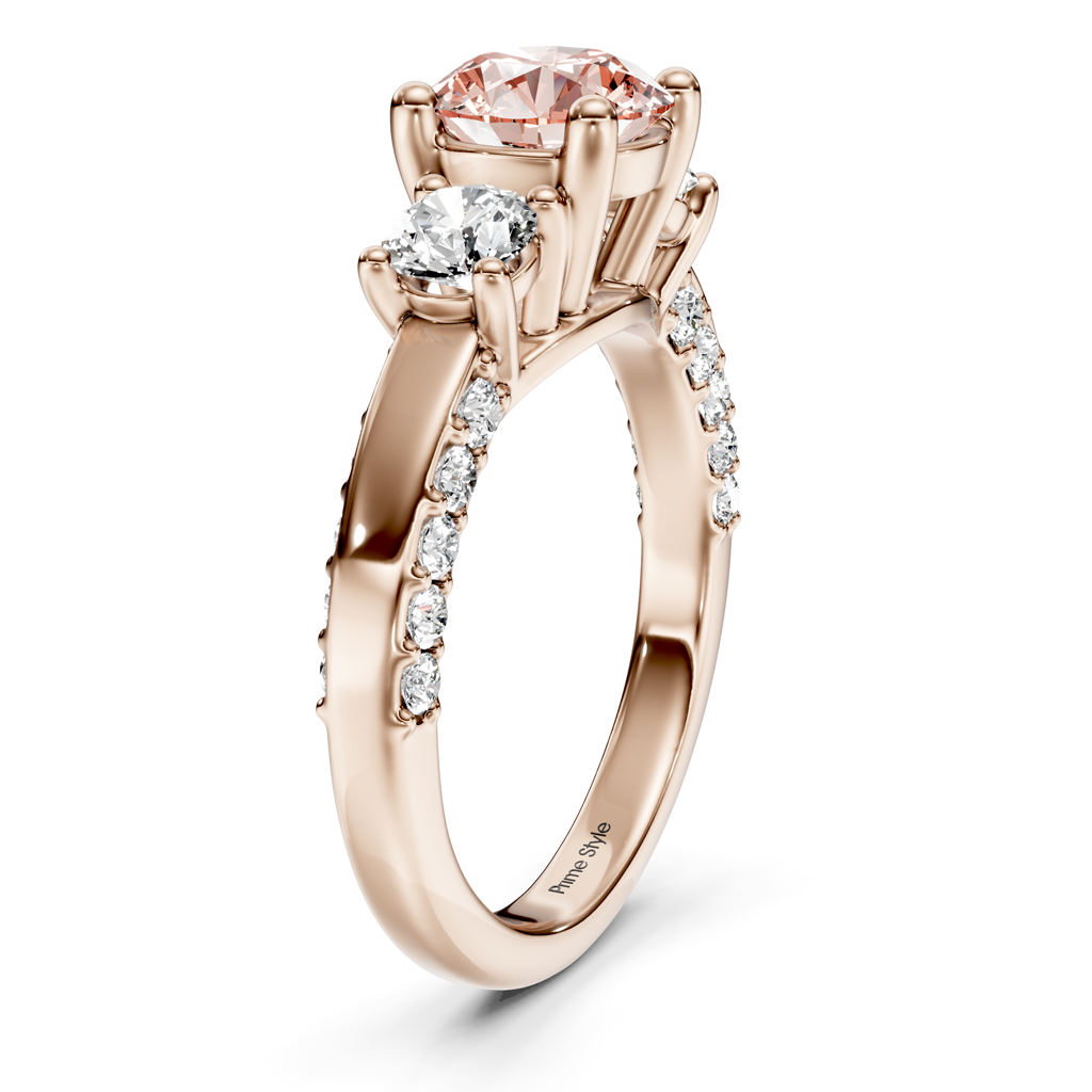 1.90-4.90 CT Round Cut Fancy Pink Diamonds - Engagement Ring