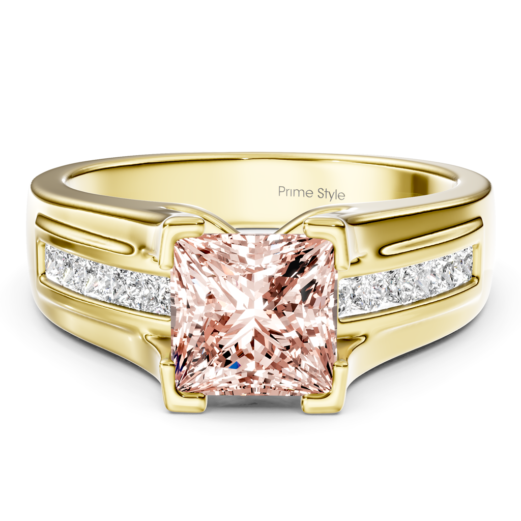 1.35-4.35 CT Princess Cut Fancy Pink Diamonds - Engagement Ring