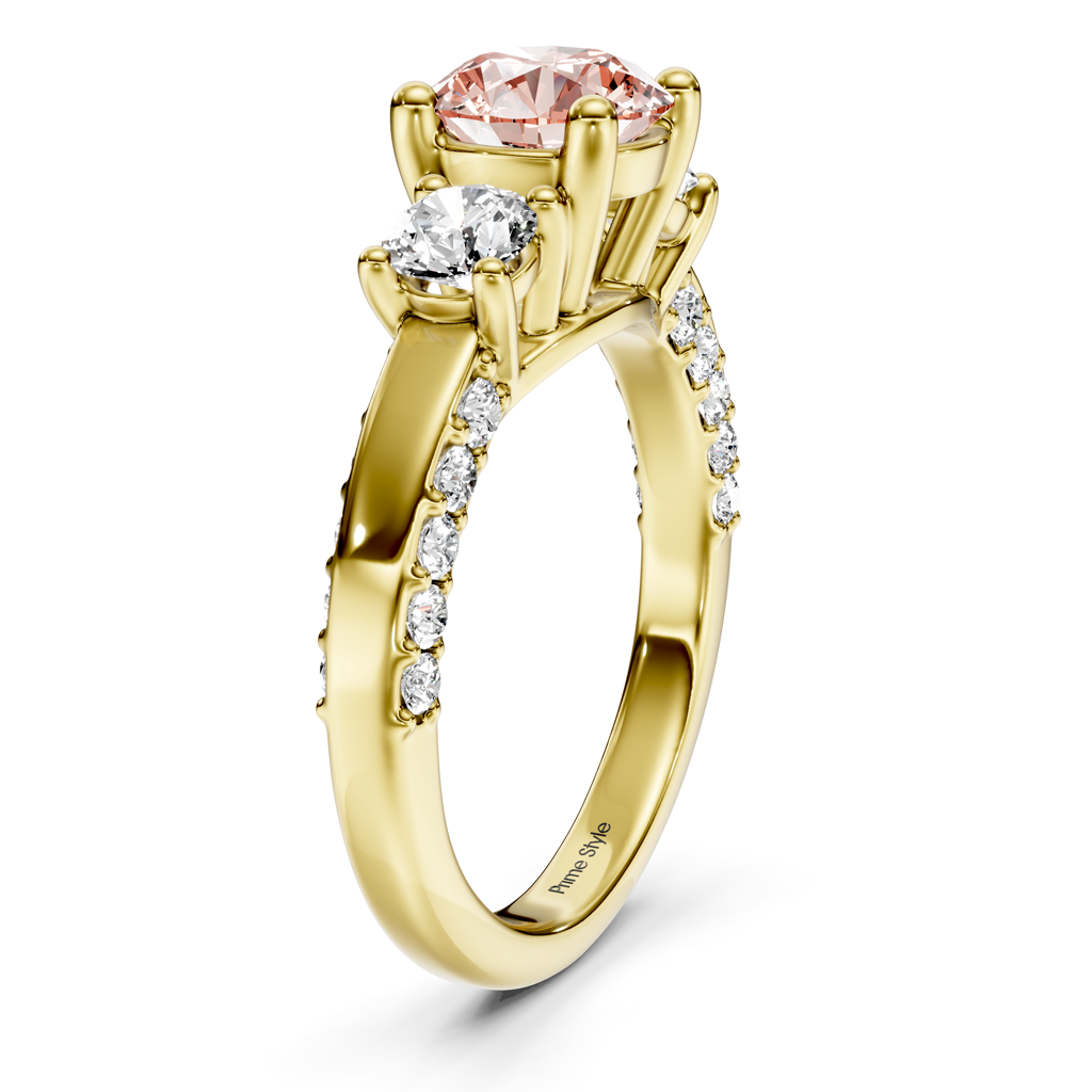 1.90-4.90 CT Round Cut Fancy Pink Diamonds - Engagement Ring