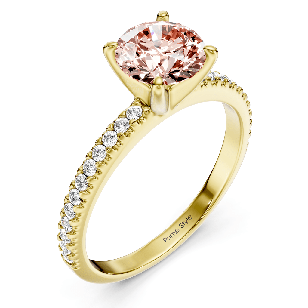 1.20-4.20 CT Round Cut Fancy Pink Diamonds - Engagement Ring