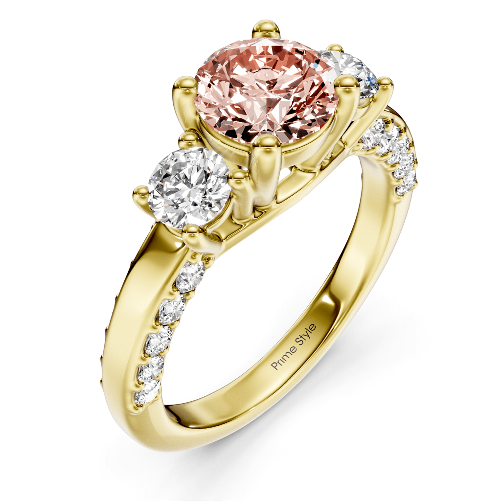 1.90 - 4.90 CT Round Cut Fancy Pink Diamonds - Engagement Ring - Primestyle.com