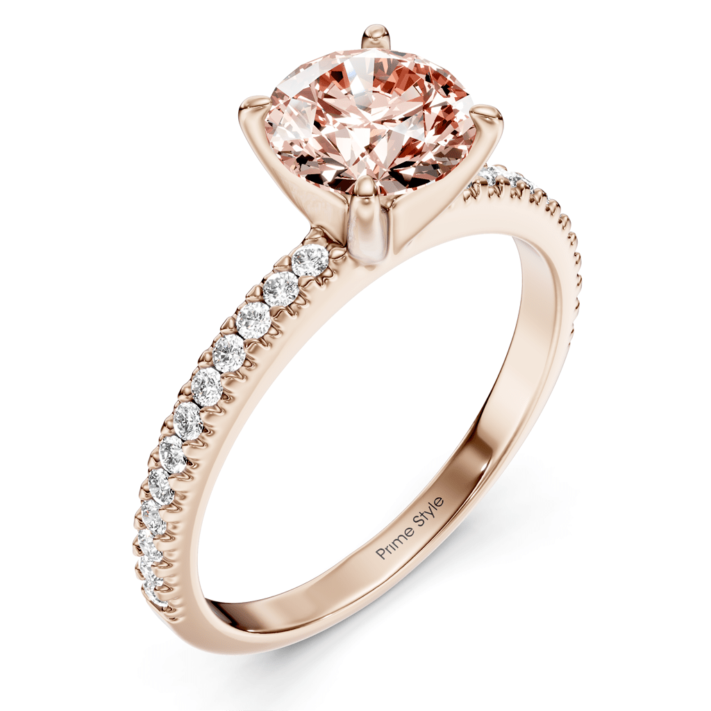 1.20 - 4.20 CT Round Cut Fancy Pink Diamonds - Engagement Ring - Primestyle.com