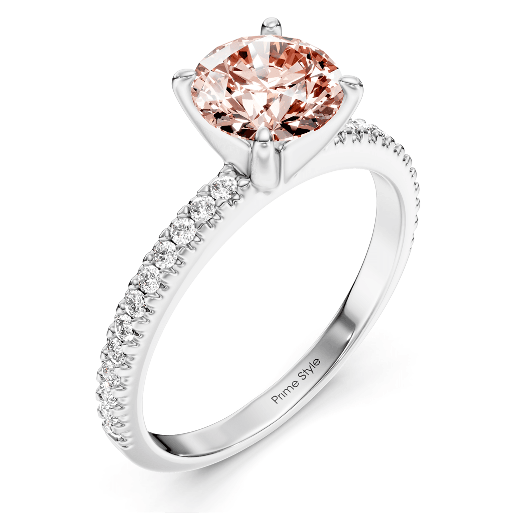 1.20-4.20 CT Round Cut Fancy Pink Diamonds - Engagement Ring