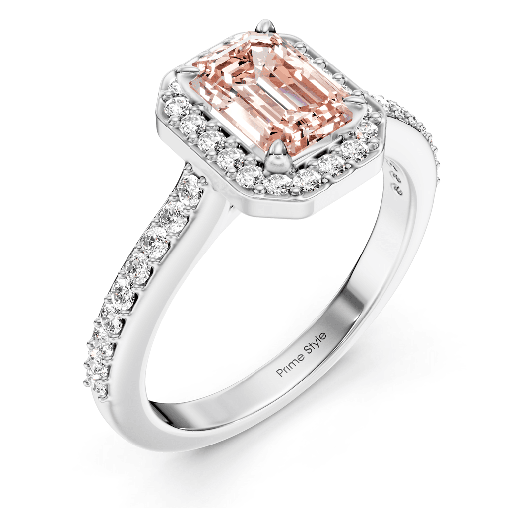 1.30 - 4.30 CT Emerald & Round Cut Fancy Pink Diamonds - Engagement Ring - Primestyle.com