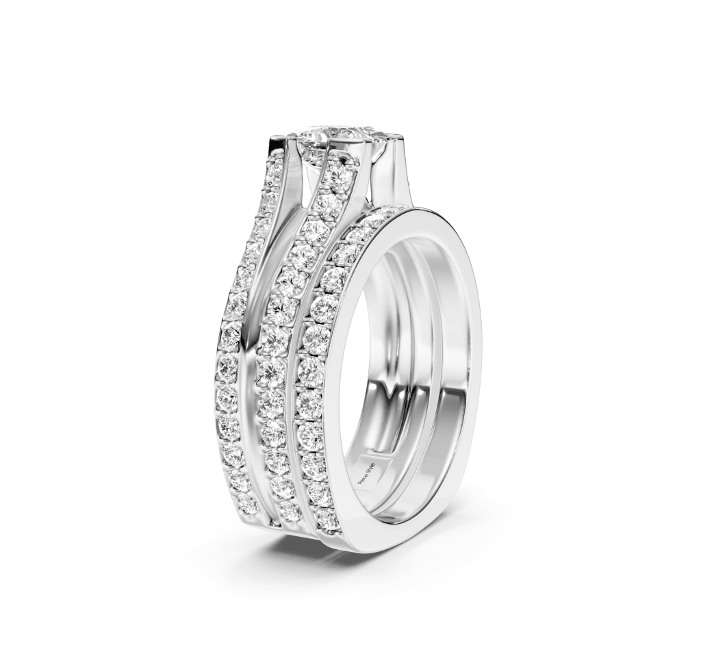 2.00-7.50 CT Princess & Round Cut Lab Grown Diamonds - Bridal Set