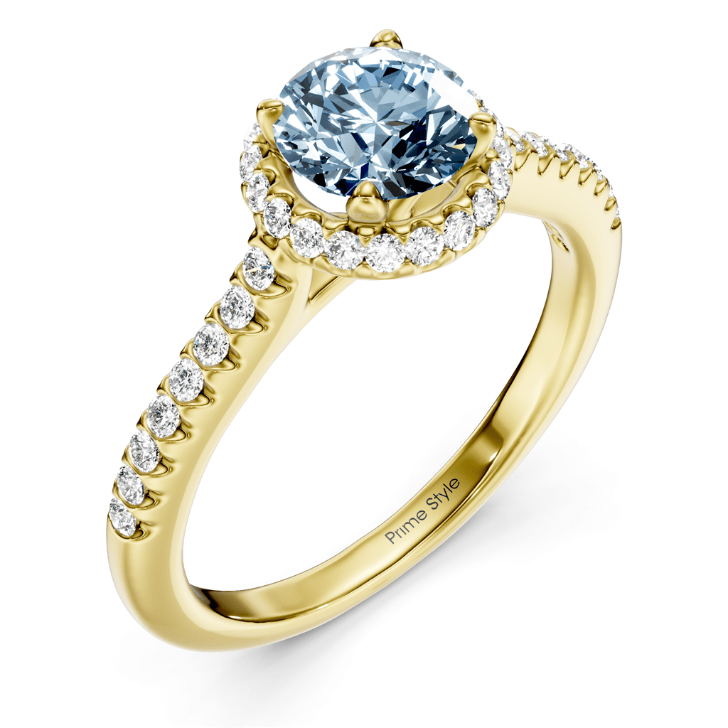 1.30 - 4.30 CT Round Cut Fancy Blue Diamonds - Engagement Ring - Primestyle.com