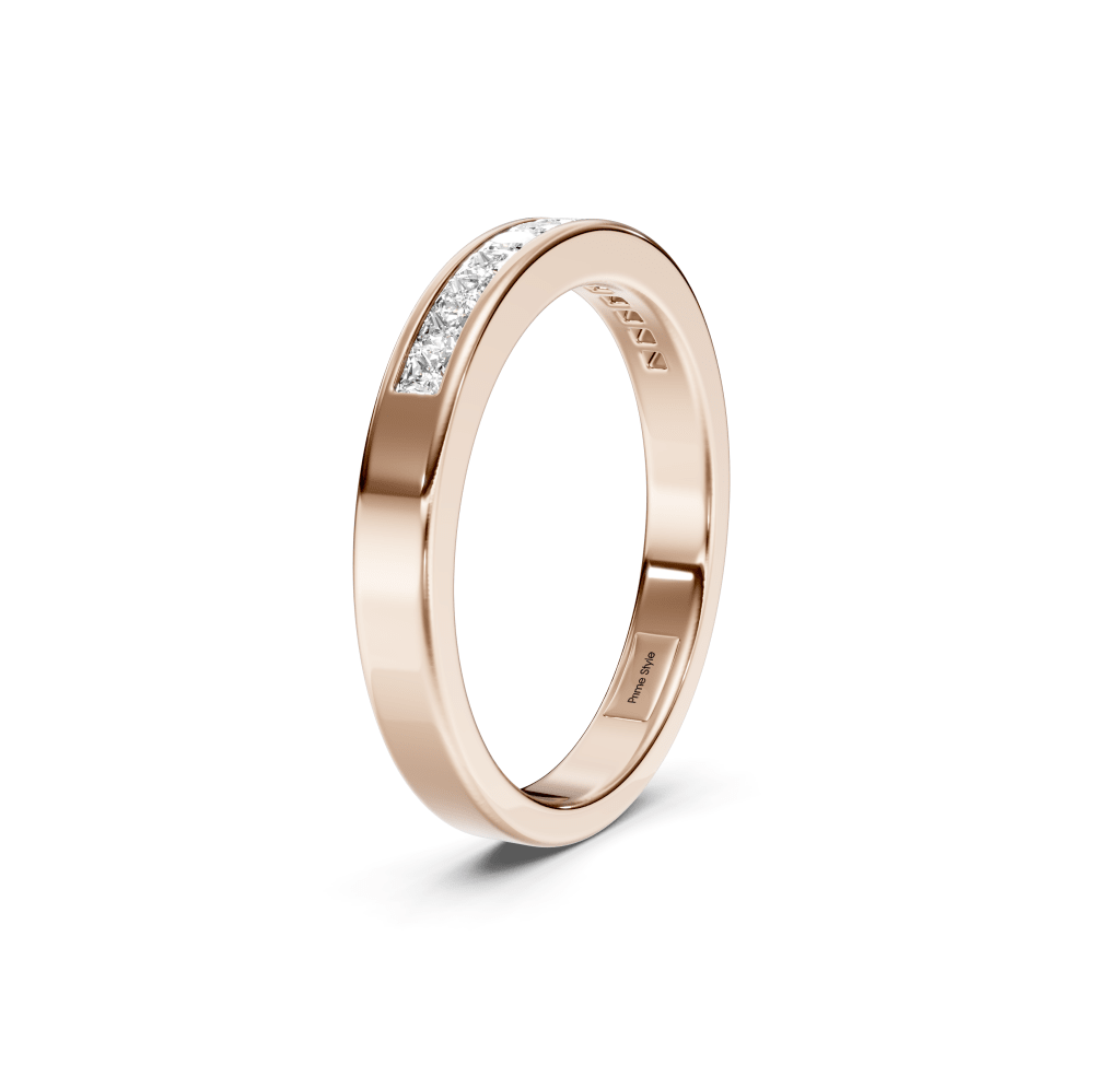 0.35 CT Princess Cut Natural Diamonds - Wedding Band - Primestyle.com