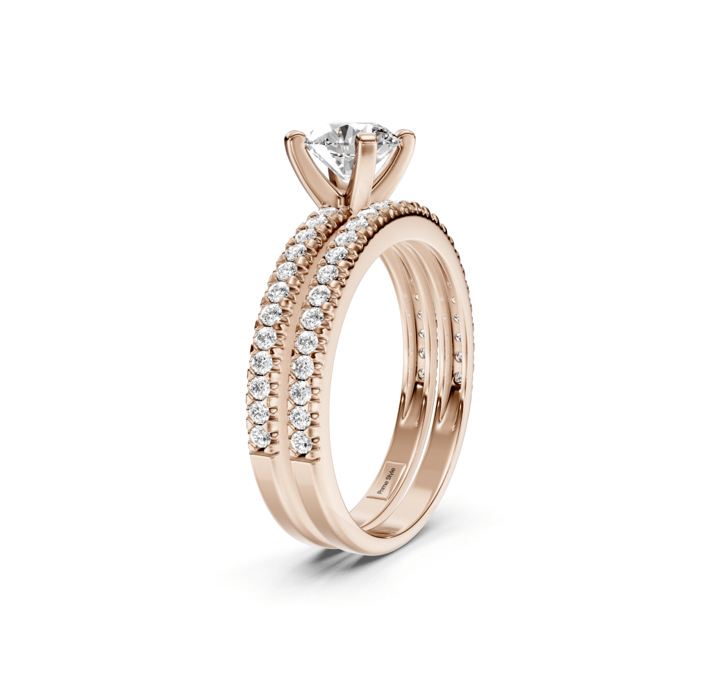 0.80 - 1.95 CT Round Cut Natural Diamonds - Bridal Set - Primestyle.com