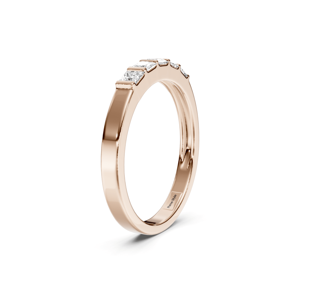 0.40 CT Princess Cut Lab Grown Diamonds - Wedding Band