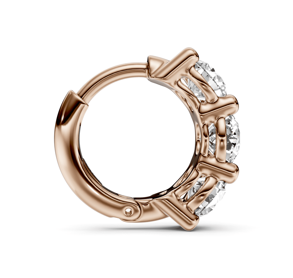 1.30 CT Round Cut Natural Diamonds - Hoop And Drop And Earrings - Primestyle.com