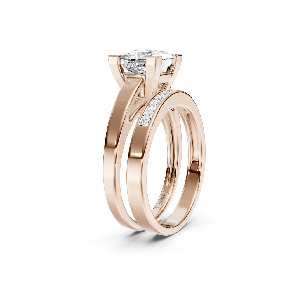0.60 - 1.75 CT Princess Cut Natural Diamonds - Bridal Set - Primestyle.com