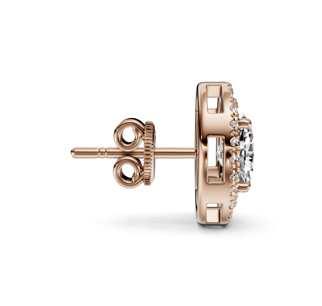 2.00 CT Oval & Round Cut Diamonds - Stud Earrings - Primestyle.com