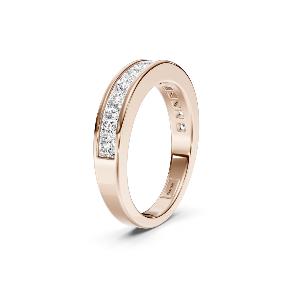 1.00 CT Princess Cut Natural Diamonds - Wedding Band - Primestyle.com