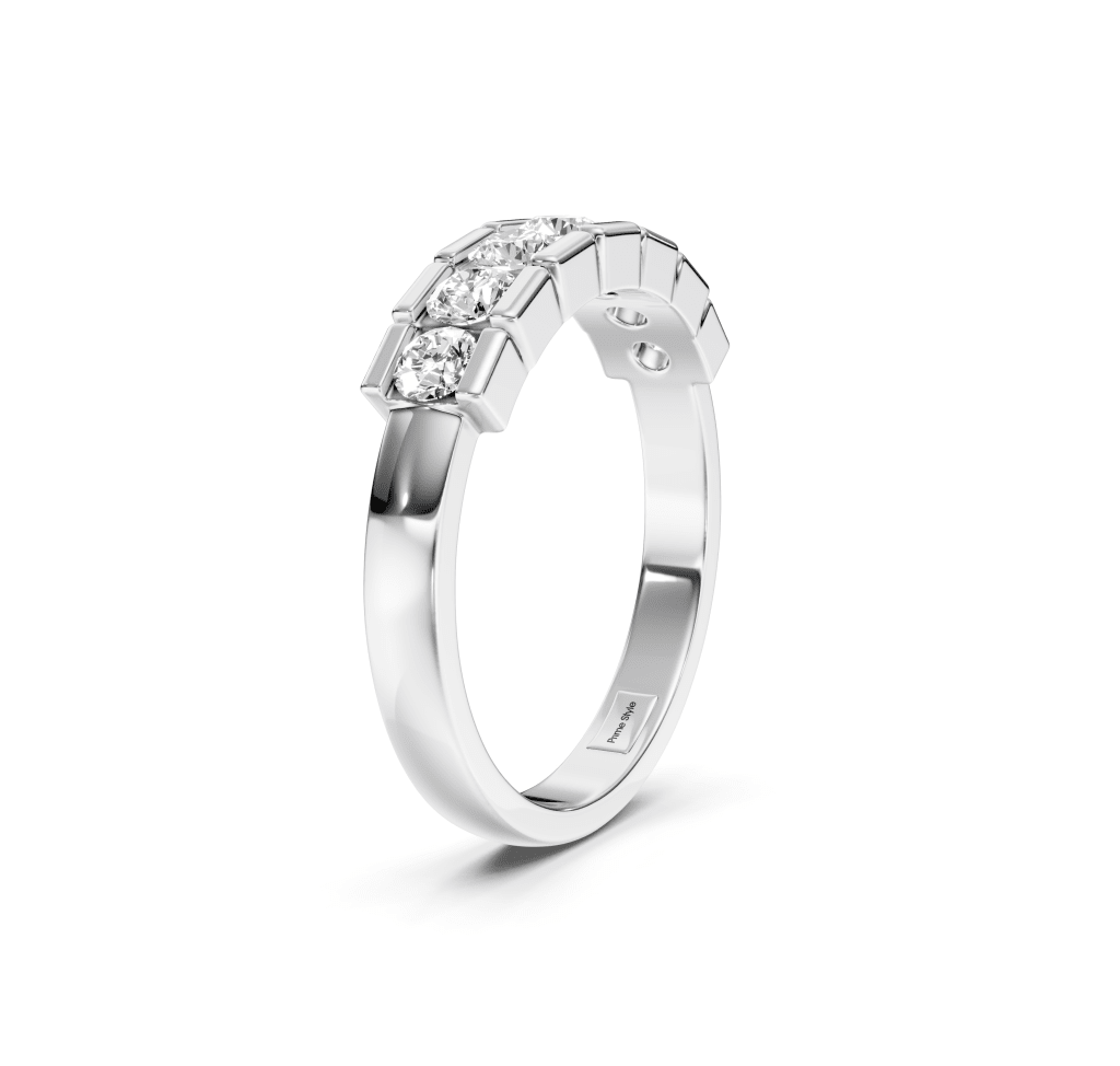 1.00 CT Round Cut Lab Grown Diamonds - Wedding Band - Primestyle.com