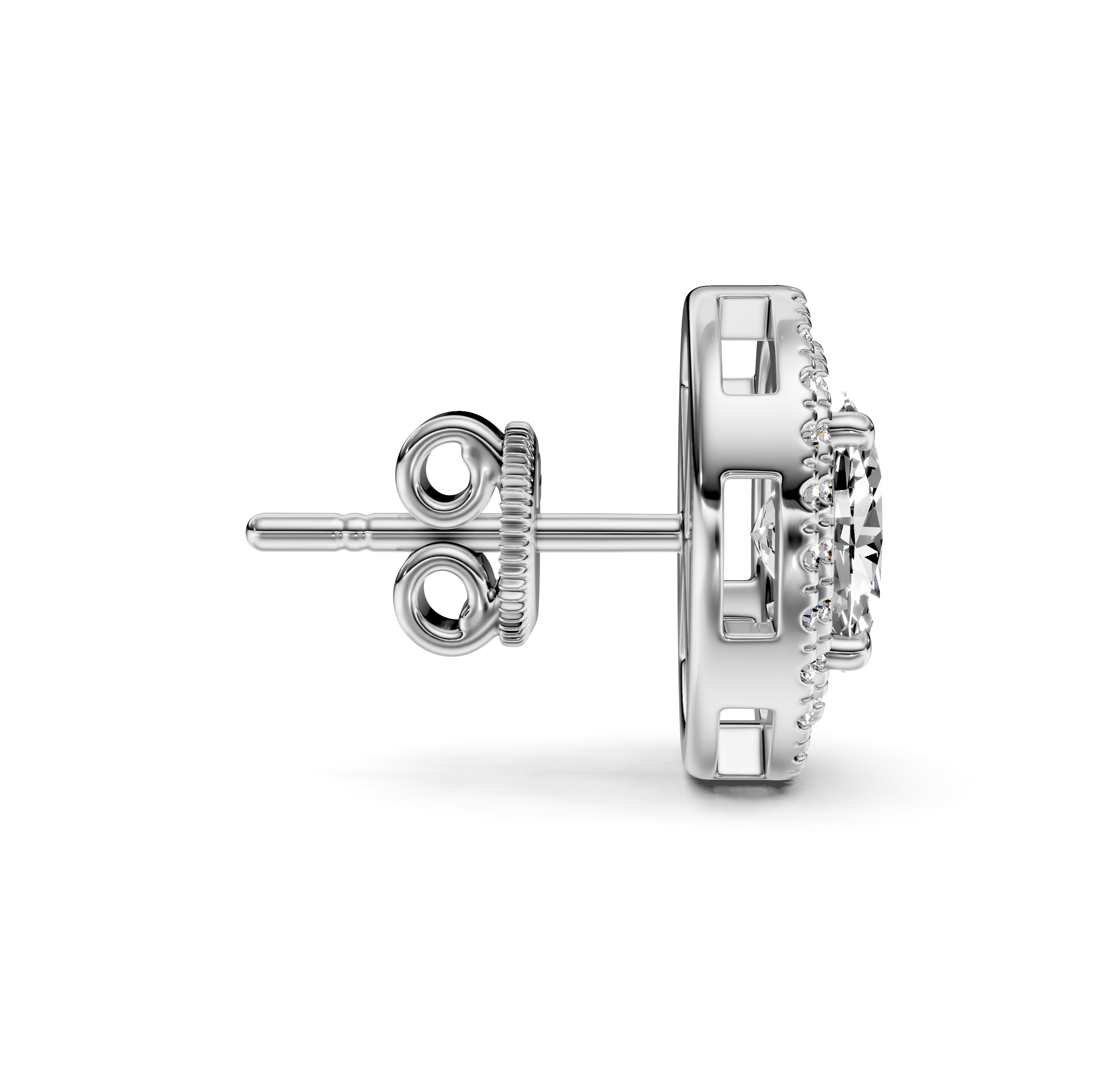 2.00 CT Oval & Round Cut Natural Diamonds - Stud Earrings