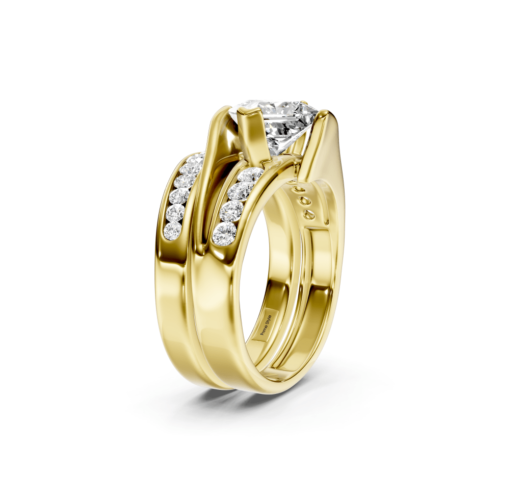 1.00 - 6.50 CT Princess & Round Cut Lab Grown Diamonds - Bridal Set - Primestyle.com