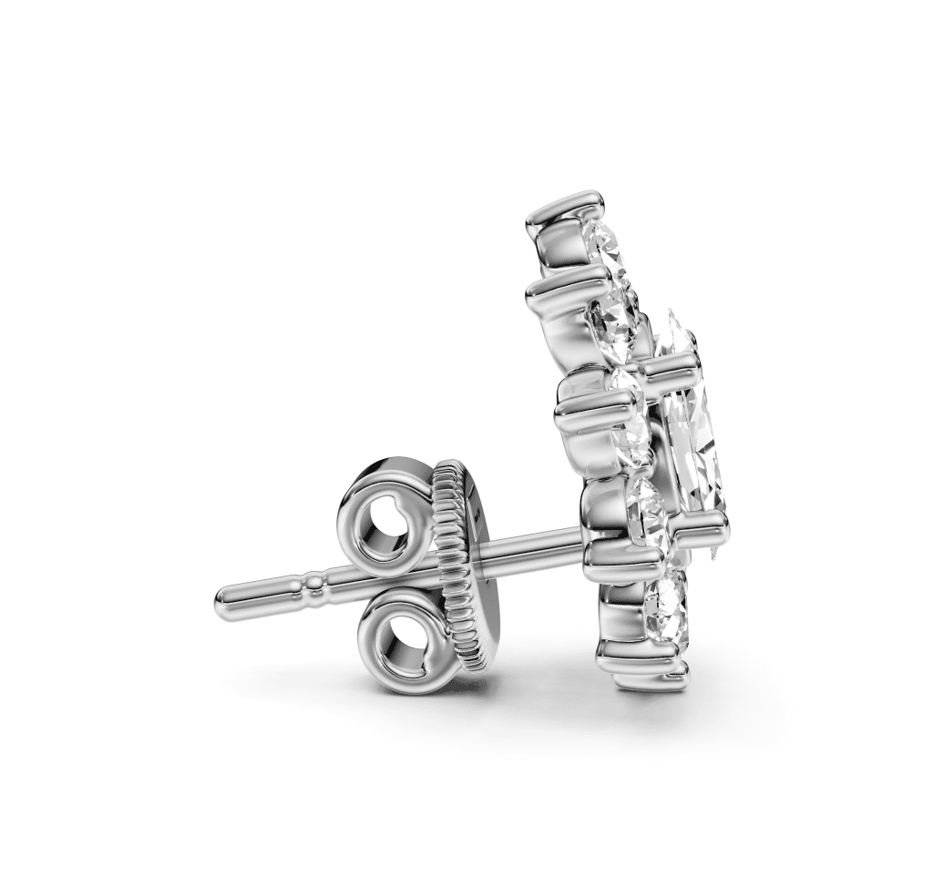 2.10 CT Oval & Round Cut Natural Diamonds - Stud Earrings - Primestyle.com