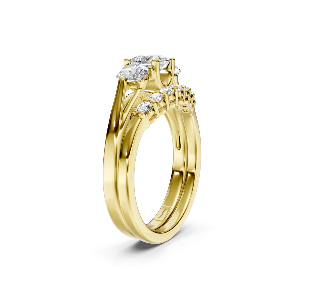 1.30-6.80 CT Princess & Round Cut Lab Grown Diamonds - Bridal Set - Primestyle.com