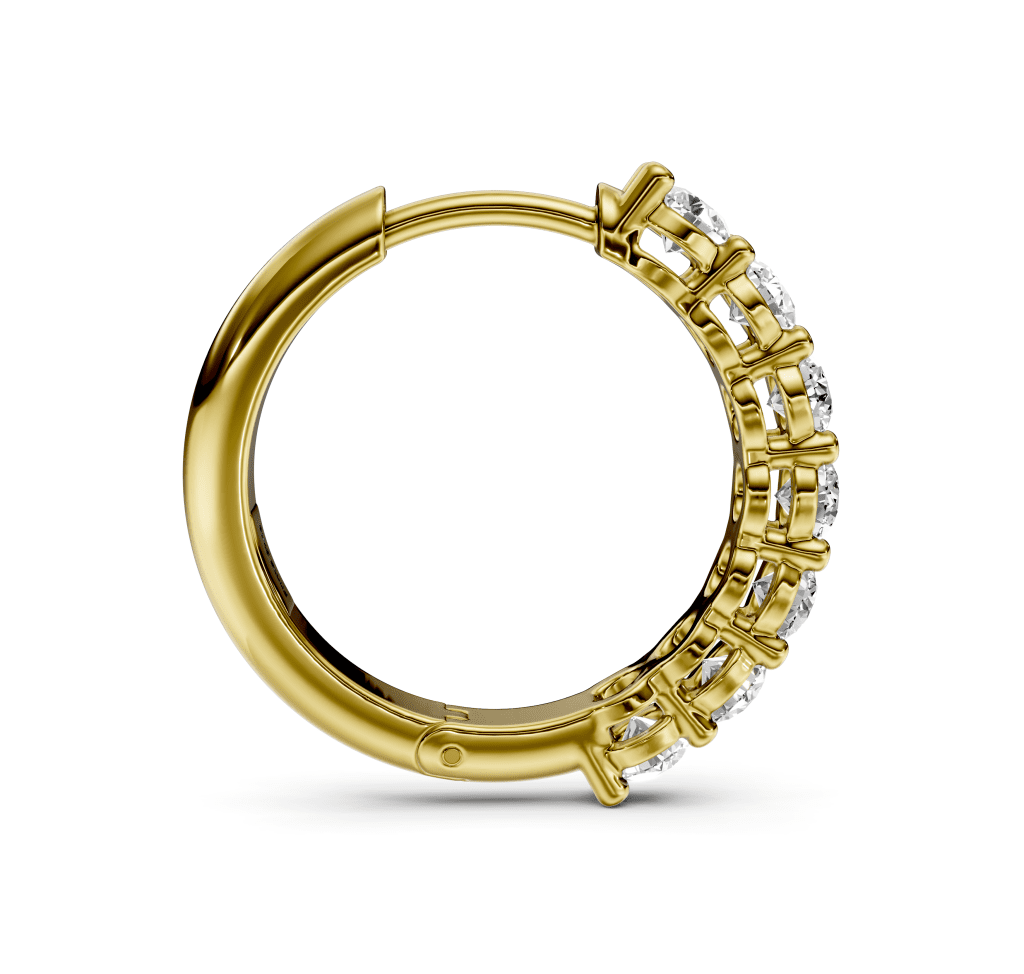 1.20 CT Round Cut Natural Diamonds - Hoop And Drop And Earrings