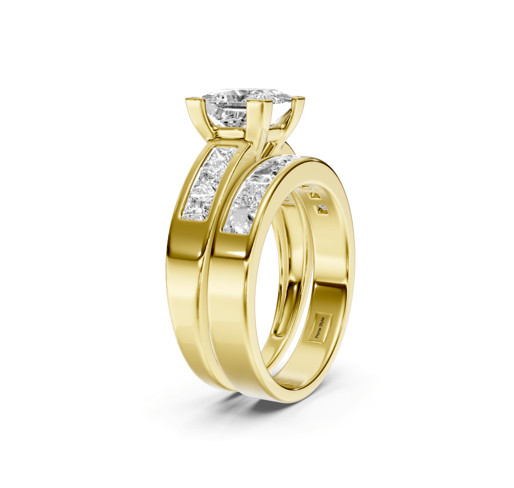 2.30 - 7.80 CT Princess Cut Lab Grown Diamonds - Bridal Set - Primestyle.com